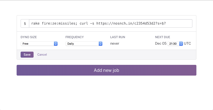 Monitoring Heroku Scheduler job with curl